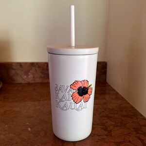 White Tumbler with Straw